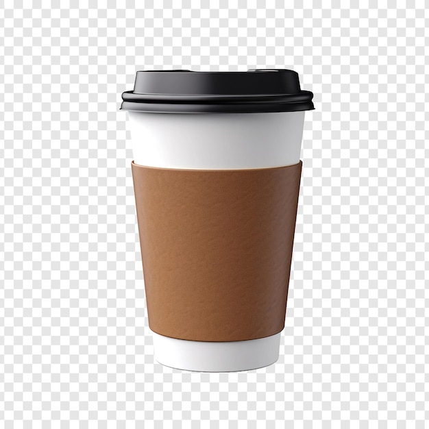 PSD 3d paper coffee cup isolated on transparent background