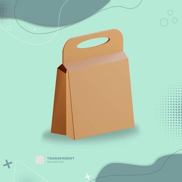 3D-papieren zakillustraties