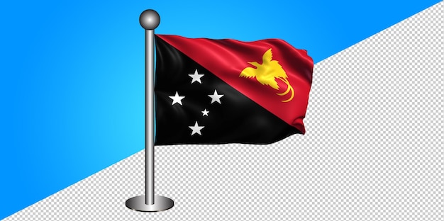 3 d のパプア ニューギニアの旗のアイコン - バッジ png - 透明な背景