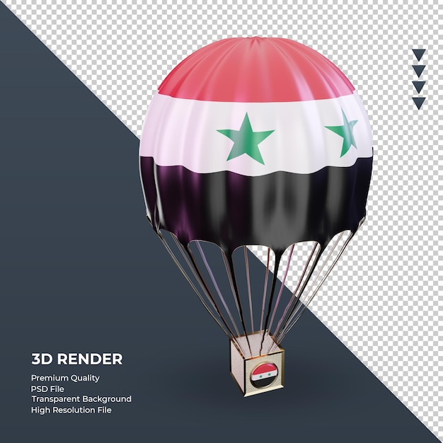 3d parachute syrië vlag weergave linker weergave