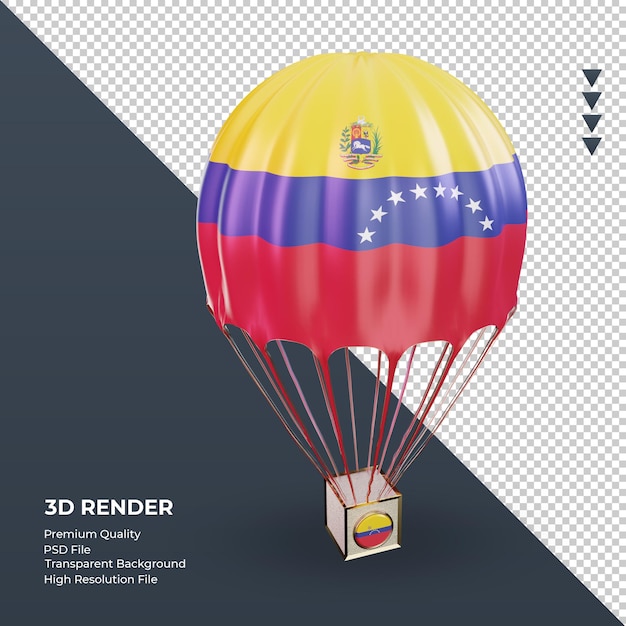 PSD 3d-parachute venezuela vlag weergave linker weergave