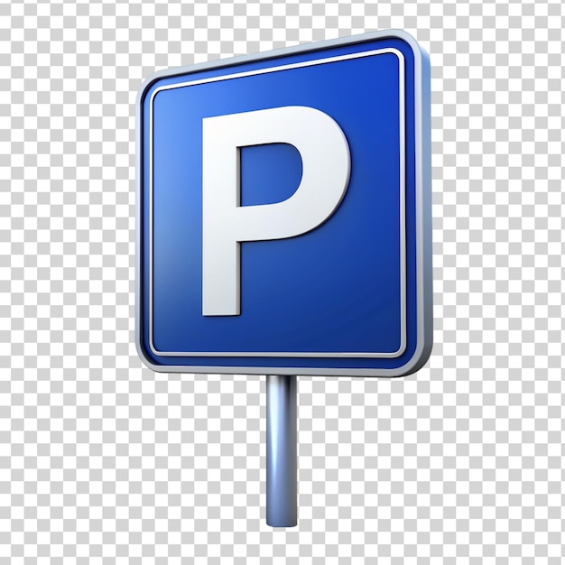 PSD 3d parkeerplaats teken geïsoleerd op transparante achtergrond