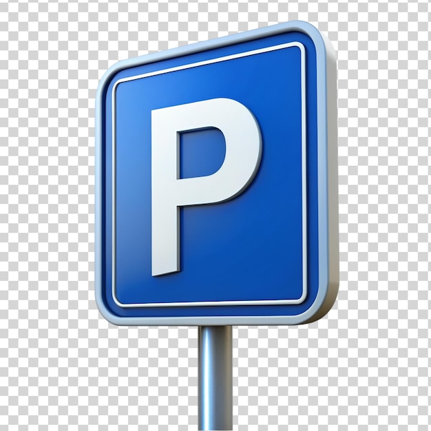 3d-знак парковки изолирован на прозрачном фоне