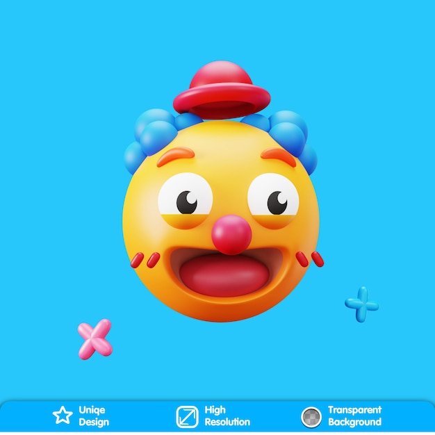 3d-partij emoji-clown