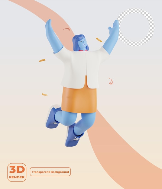 PSD 3 d パーティーの人々 はジャンプで祝う