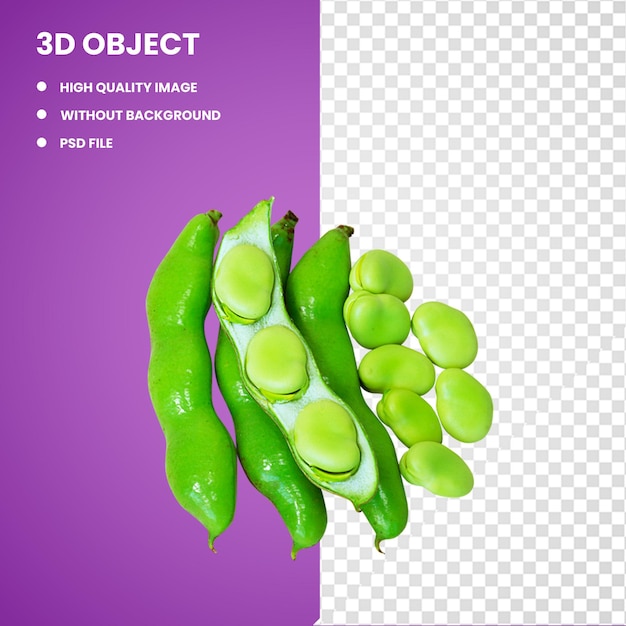 PSD 3d pea edamame 리마 콩 채식주의 요리 일반 콩