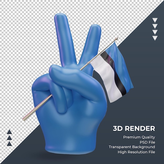 3d平和の日エストニアの旗レンダリング正面図