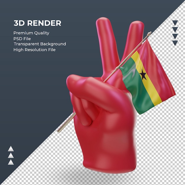3d peace day ghana flag rendering right view