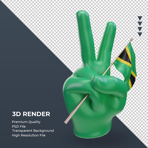 Premium PSD 3d peace day jamaica flag rendering left view