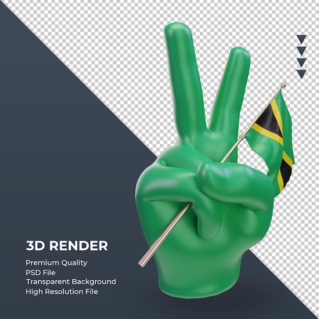 3d peace day jamaica flag rendering left view