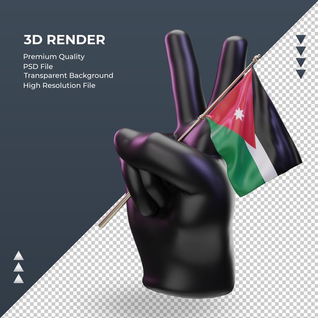 3d мирный день иордания флаг рендеринг правый вид