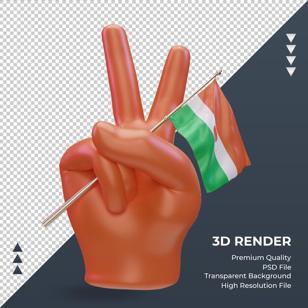 3d giorno della pace niger bandiera rendering vista frontale