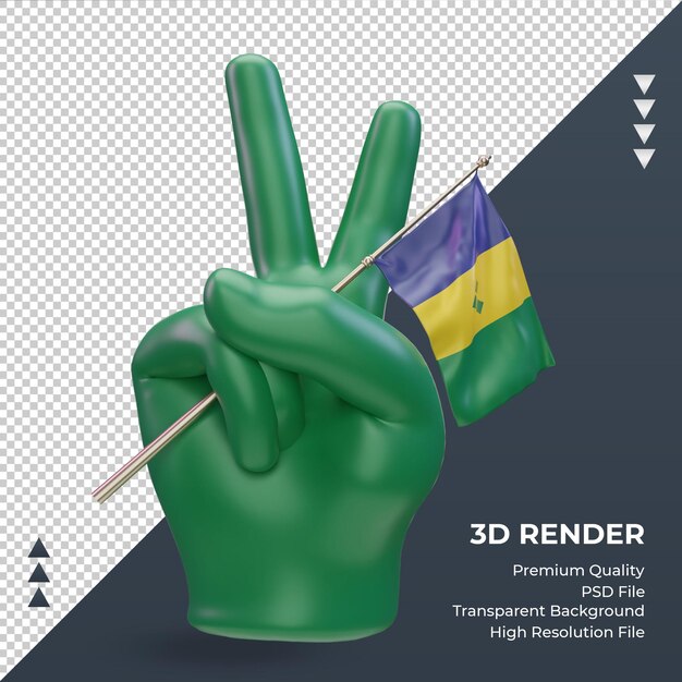 3d peace day st vincent and the grenadines flag rendering front view