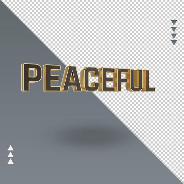 3d peaceful black gold icon rendering left view