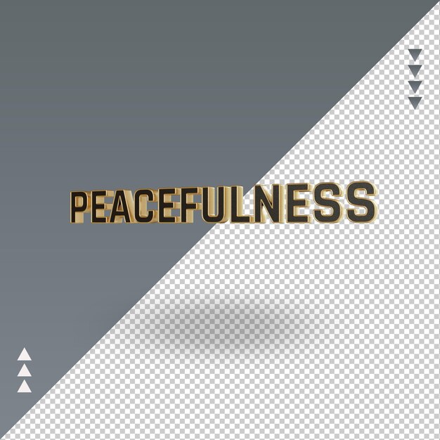 3d peacefulness black gold icon rendering right view