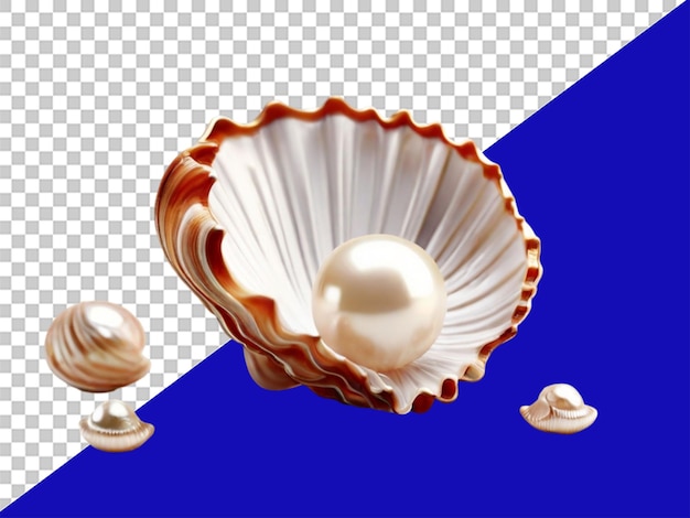 PSD 3d pearl in shell на прозрачном фоне