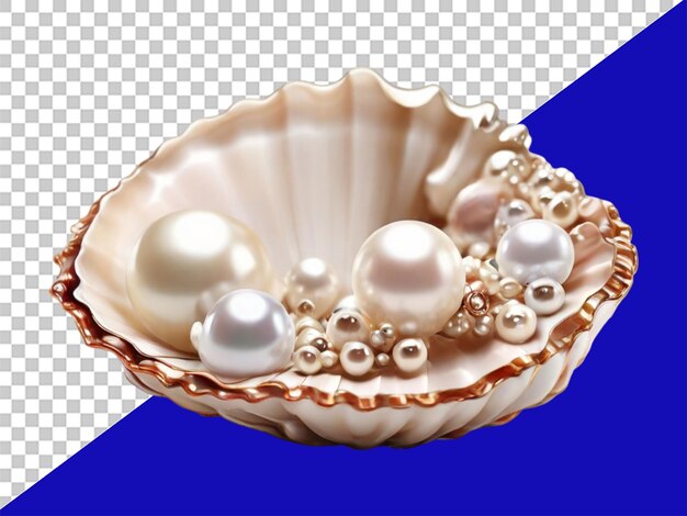 3d Pearl In Shell on transparent background