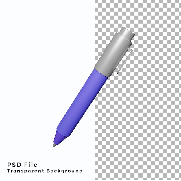 Illustrazione dell'icona della penna 3d file psd di alta qualità