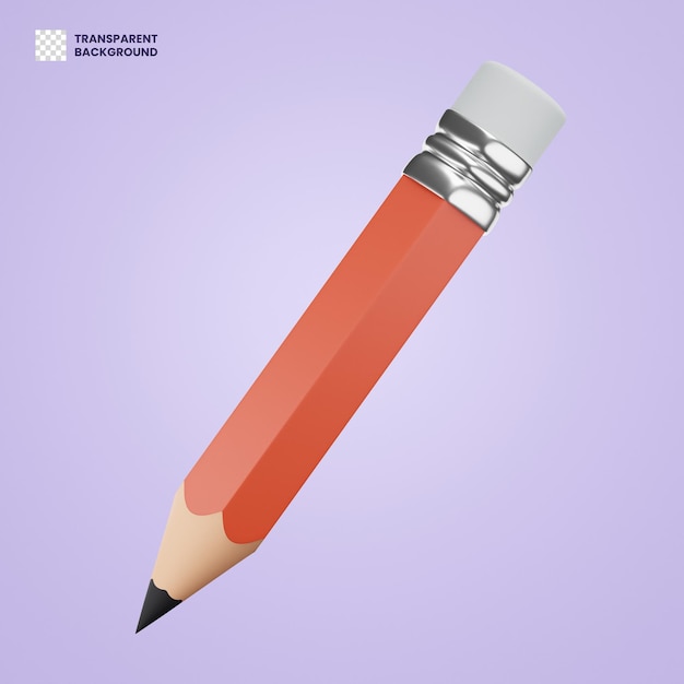 PSD 3d pencil education school equipment writing drawing creativity stationery