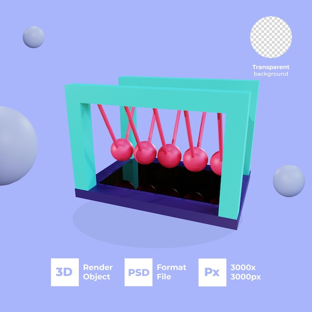 PSD 背景が透明な3d振り子レンダリング