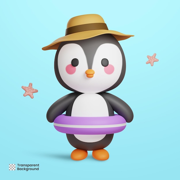 Pinguino 3d con salvagente