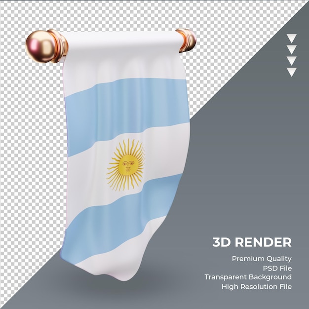 右のビューをレンダリングする3dペナントアルゼンチンの旗