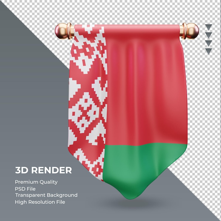 PSD 3d визуализация флаг беларуси вымпел