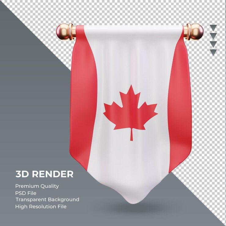 3d Pennant Canada flag rendering front view