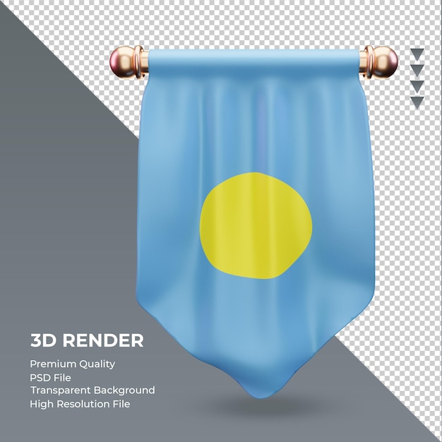 3d Pennant Palau flag rendering front view