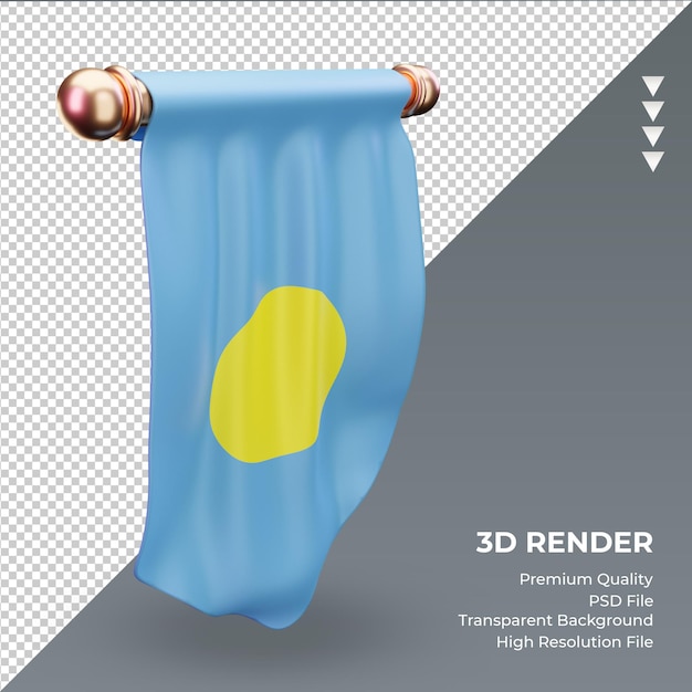 3d Pennant Palau flag rendering right view
