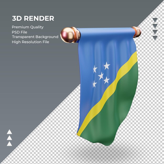 PSD 3d pennant solomon islands flag rendering left view