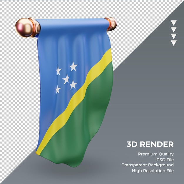 PSD 3d pennant solomon islands flag rendering right view