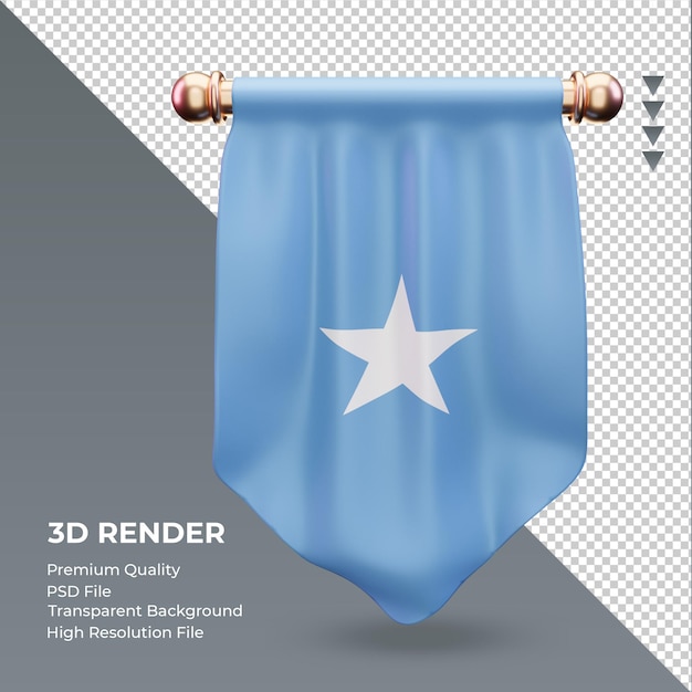PSD 3d pennant somalia flag rendering front view