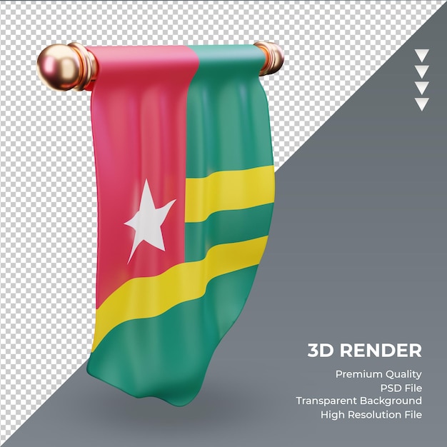 3d pennant togo flag rendering right view