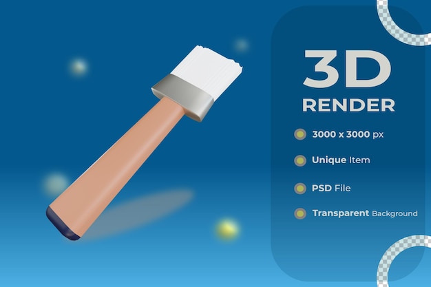 3d penseelobject met transparante achtergrond