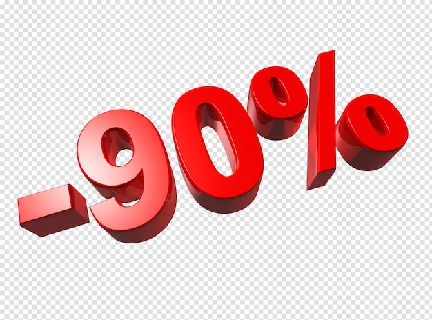 3d percent numbers isolated