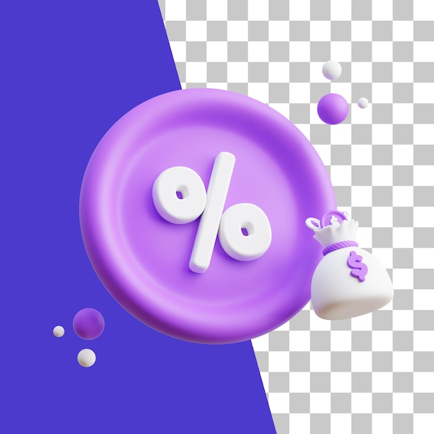 PSD 3d percentage icon