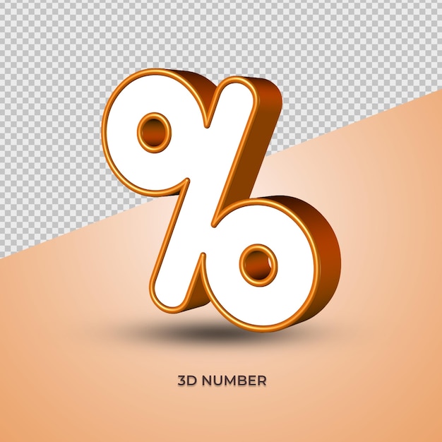 PSD 3d percentage witte oranje kleur 01