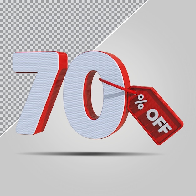 3d-percentages 70 procent aanbieding