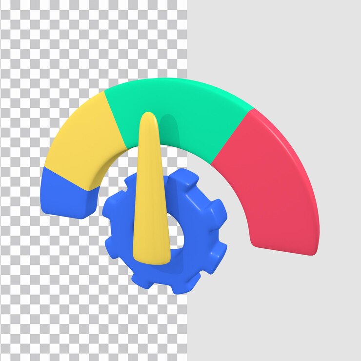 PSD 3d performance measuring icon concept