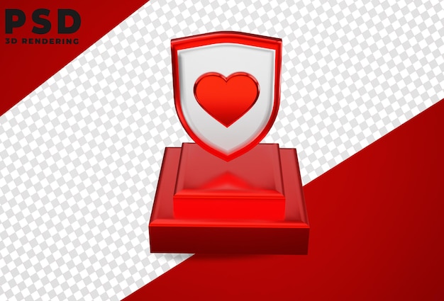 3d perisai logo amore isolato