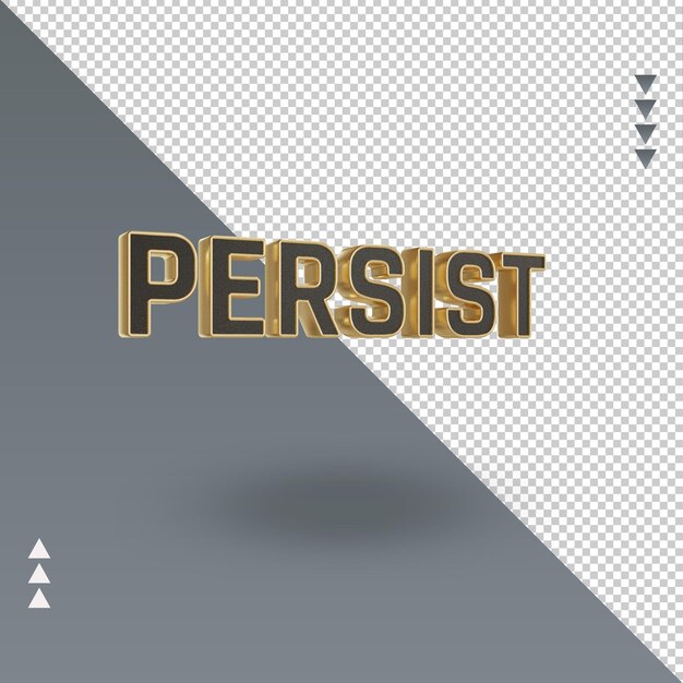 3d persist black gold icon rendering left view