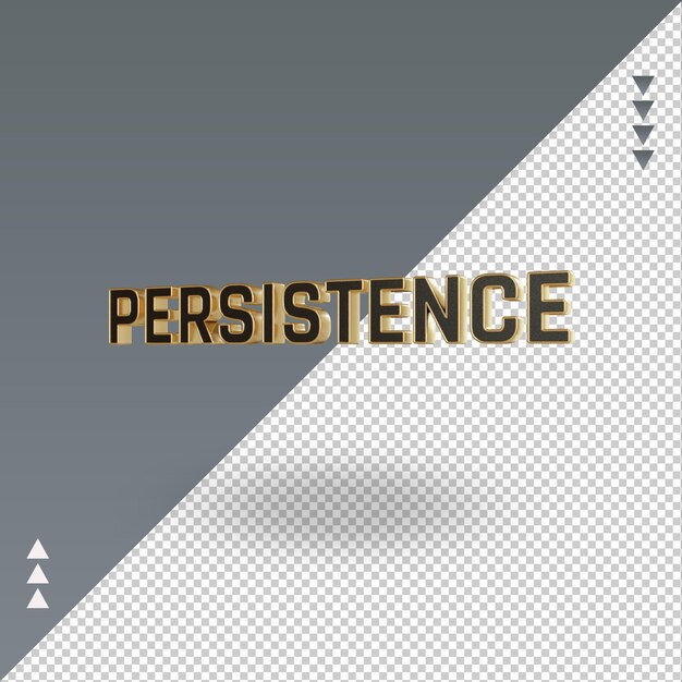 3d persistence black gold icon rendering right view