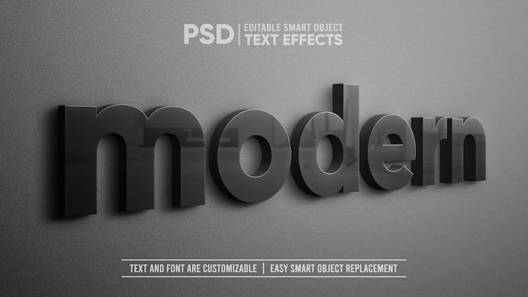 PSD 3d-перспектива, вид сбоку, реалистичный элегантный черный керамический текстовый шаблон