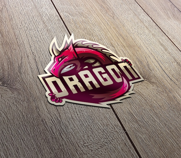 Mockup di logo adesivo prospettiva 3d