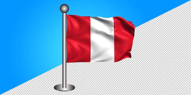 PSD 3d peru flag icon - badge png - transparent background