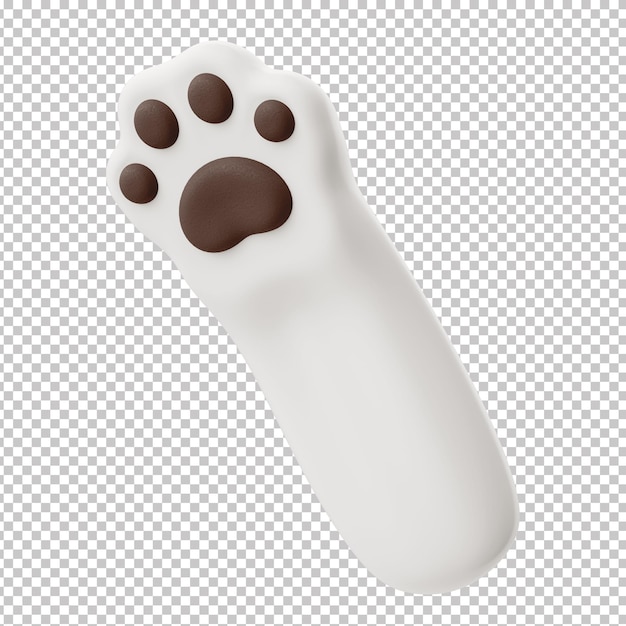 PSD 3d pet paw icon met doorzichtige achtergrond