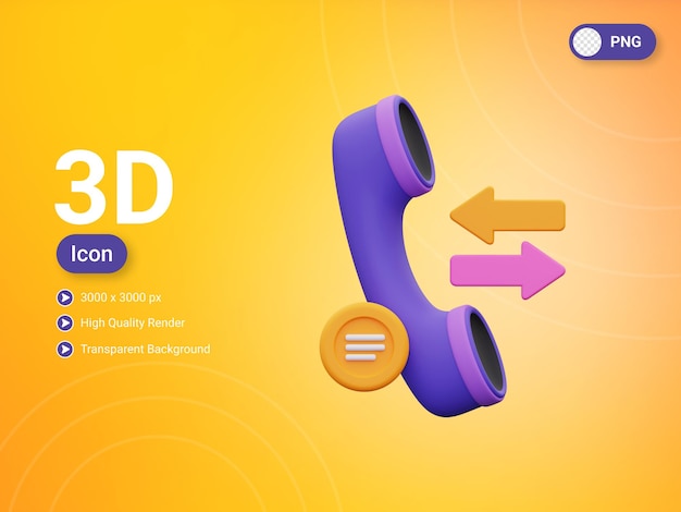 3d phone call icon