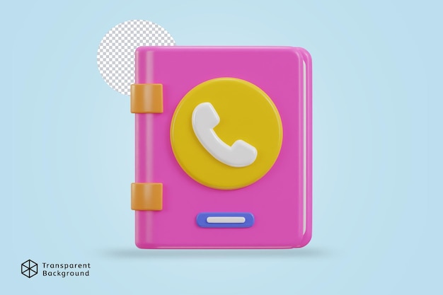 PSD 3d phone contact book icon vector illustration