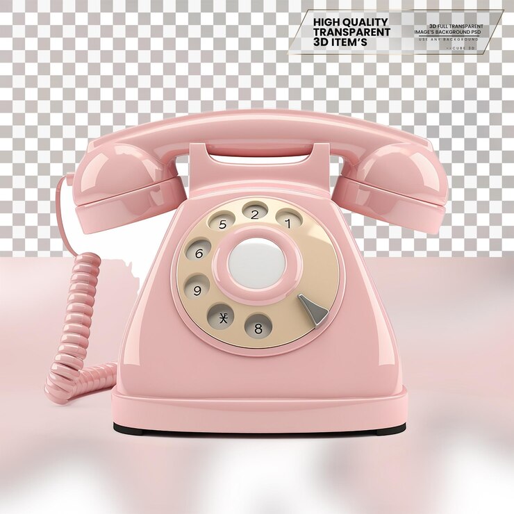 PSD 3d phone icon a telephone shaped icon representing communication on transparent background